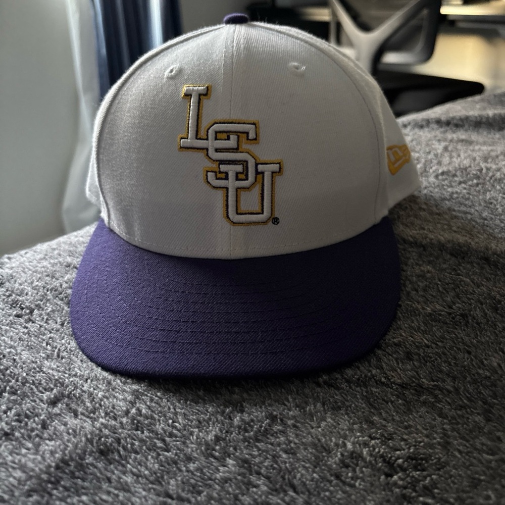New Era White and Purple 59FIFTY Cap